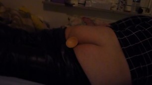 Fat 18 Year old Sissy Puts Dildo up Ass and Moans