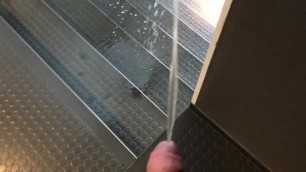 Pissing on the Stairs with my Uncut Penis