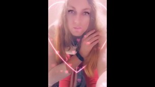 Sexy Blonde Crossdresser Fucks Ass in G String Lingerie Trap