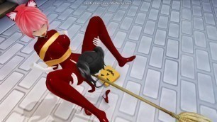 Riding the Witches Broom [catsuit Edition] (Yuri Bondage Sex) - 3D MMD