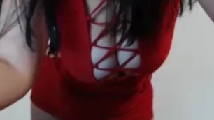 Sexy Red Dress and BBW Women on Cam