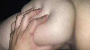 College Couple in the back of a Car. Homemade Teen