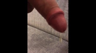 My Uncut Penis Gets Excited when Peeing on the Hotel Couch