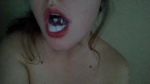 18 Year old Blows Cum Bubbles then Swallows it