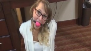 Gagged Girl Give Job Interview