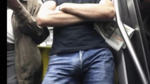 HUGE Bulge in Jeans in Crowded Subway EXPOSED