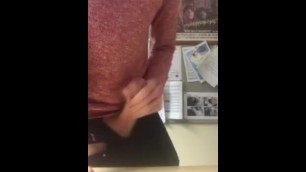 Office Wank - Cum on my Desk with a Big Load