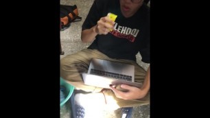 Taiwanese Student Eating Noodles in the Dorm