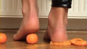 Nina Crushing Tangerines Barefoot