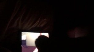 Silhouette of my Cock & Cum Jerking off in Zoom Room — my Load at 49sec