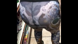 Wife see through Bending over Slow Motion Walk at Store