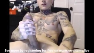 Tattooed Guy Gets a Wank-SeeMore by Registering for FREE Www,royalcams.live