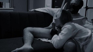 Bunny Mask Girl Sucks Dick Hot Home Blowjob