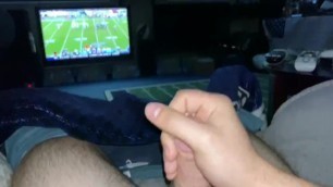 Big Cumshot and Watching NFL Sunday Football