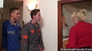 Two workers share very old grandma