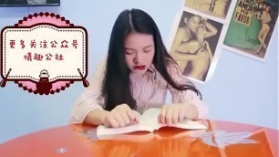 chinese girl having orgasm while reading