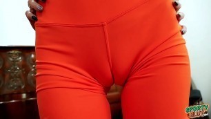 Most Amazing Cameltoe Thigh-Gap Big Ass Skinny Blonde Babe In Tight Leggings