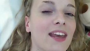 Sleepy beauty is surprised with hard dick and internal cum in POV style